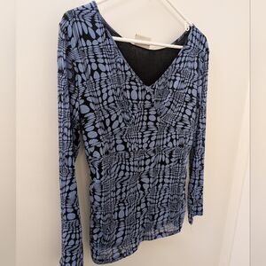 Mesh Layered Stretchy Bustier Top Y2K YZZA • Blue & Black • Size L